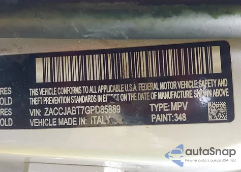 2016 Jeep Renegade Latitude z USA, uszkodzony, nr VIN ZACCJABT7GPD85889
